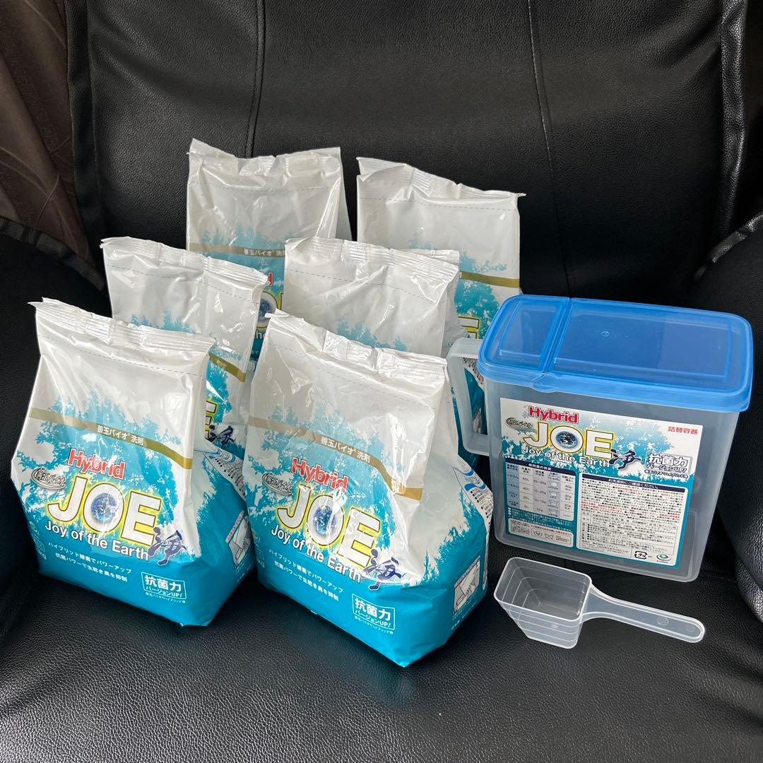 善玉バイオ洗剤 ハイブリッド　JOE 浄　1袋1.3kg×6袋　容器+スプーン