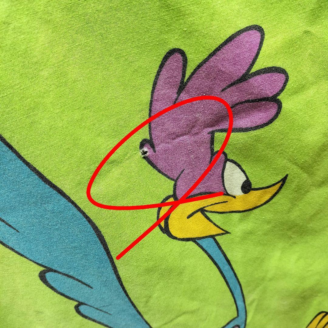 70s ビンテージ ロードランナー コヨーテ フラットシーツ ワーナー グリーン