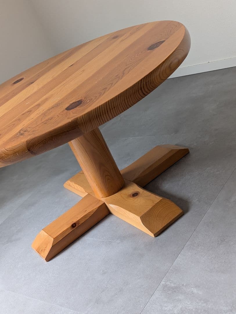 USED/無垢 パイン ラウンドローテーブル フレンチミッドセンチュリー 北欧