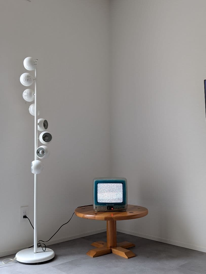 USED/無垢 パイン ラウンドローテーブル フレンチミッドセンチュリー 北欧