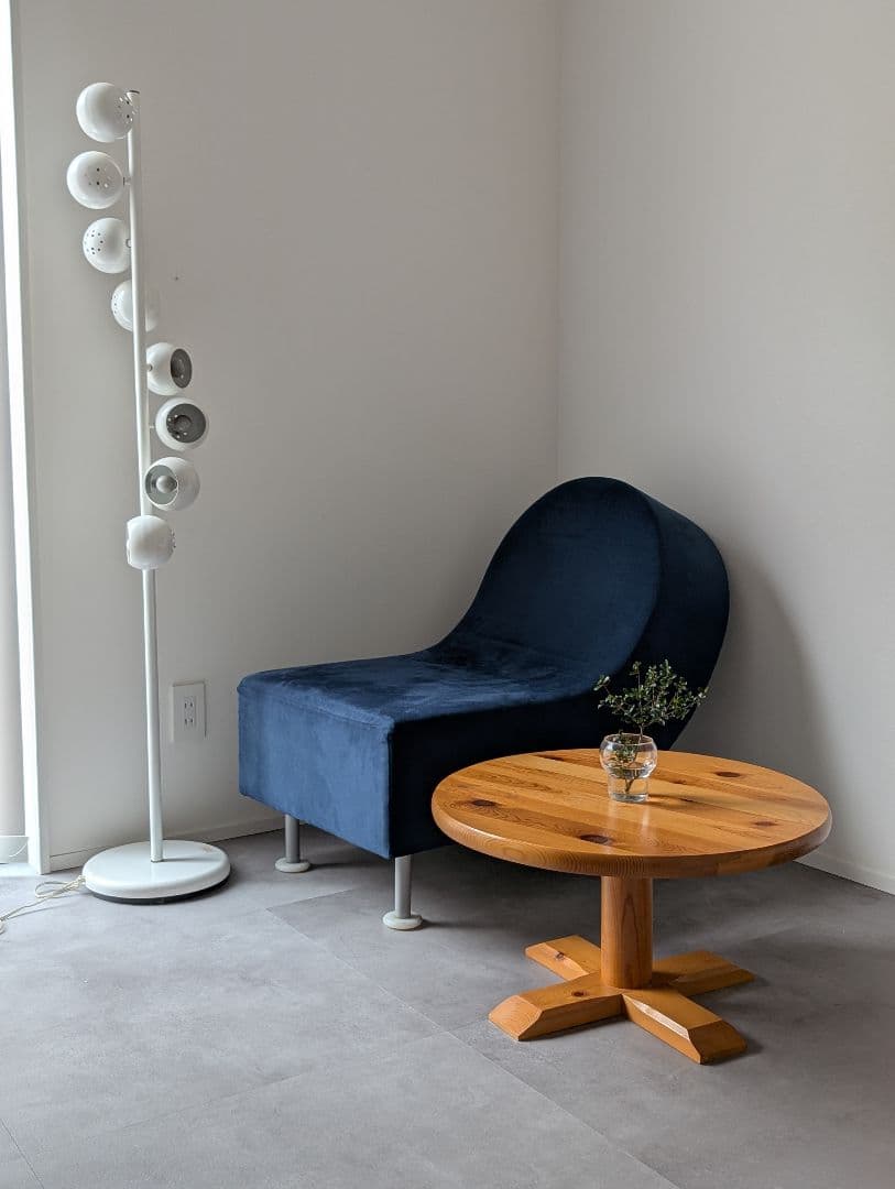 USED/無垢 パイン ラウンドローテーブル フレンチミッドセンチュリー 北欧