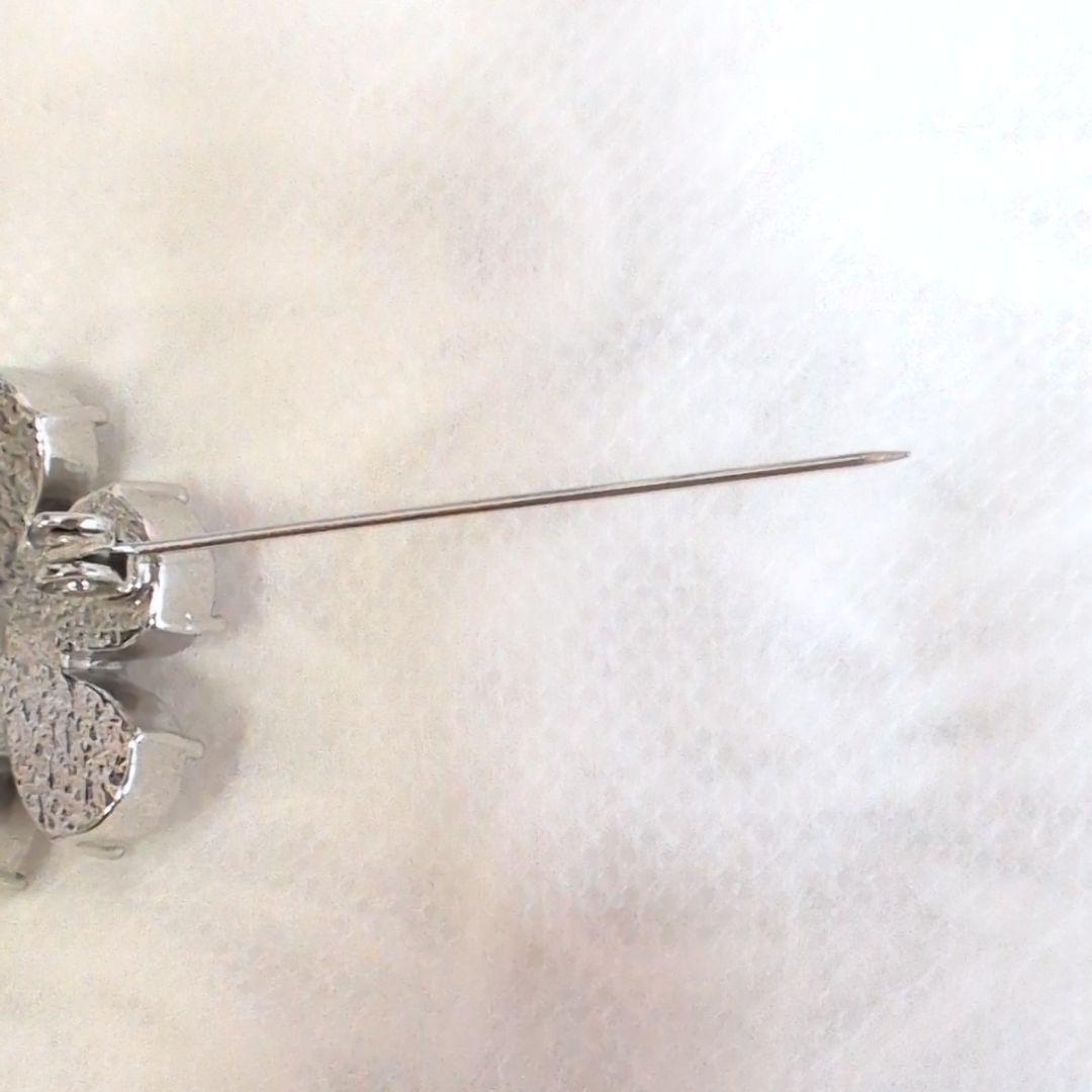 未使用級✨ルネ クリスタルフラワーブローチ パール ビジュー パール シルバー