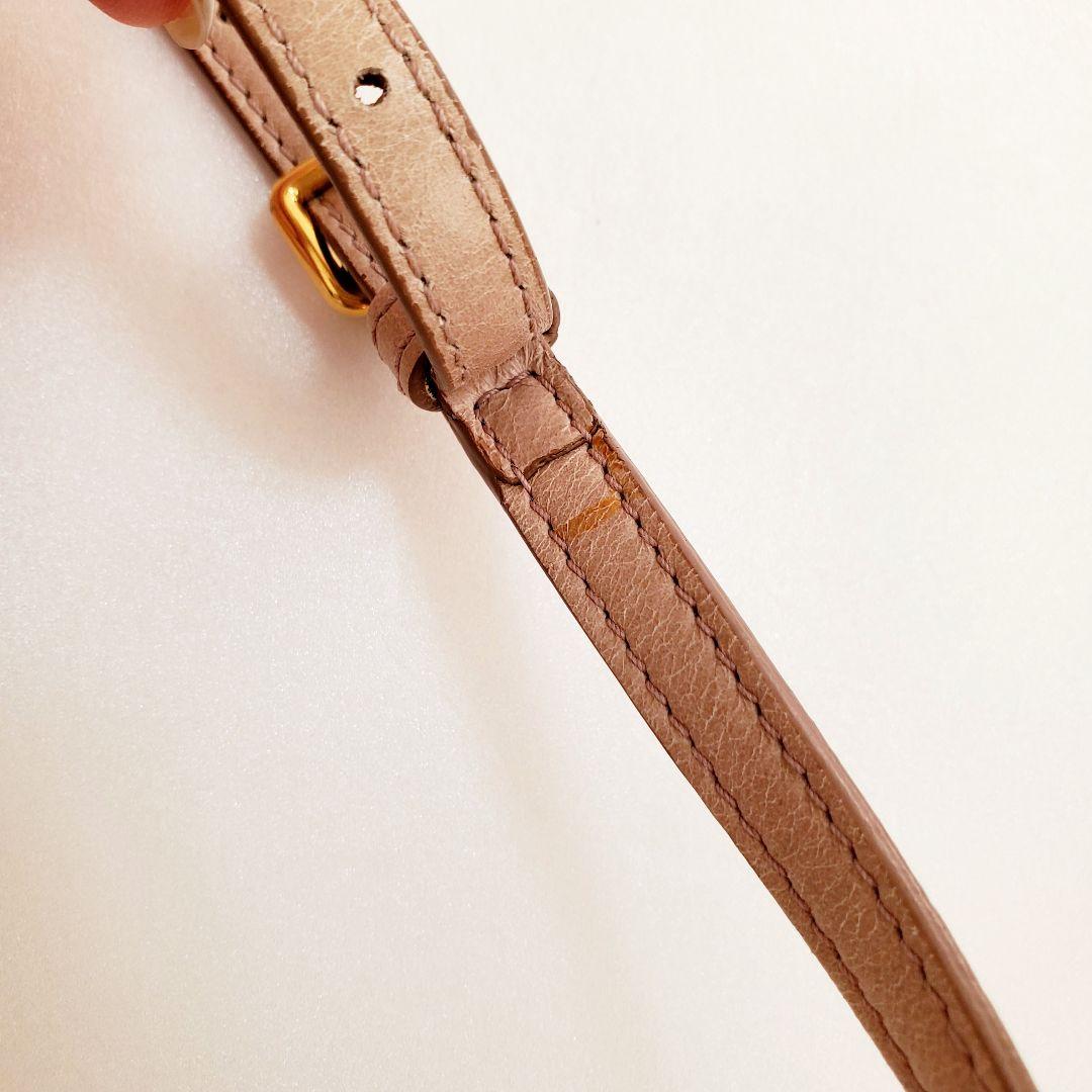 miu miu キルティング レザー ショルダーバッグ ピンク ベージュ