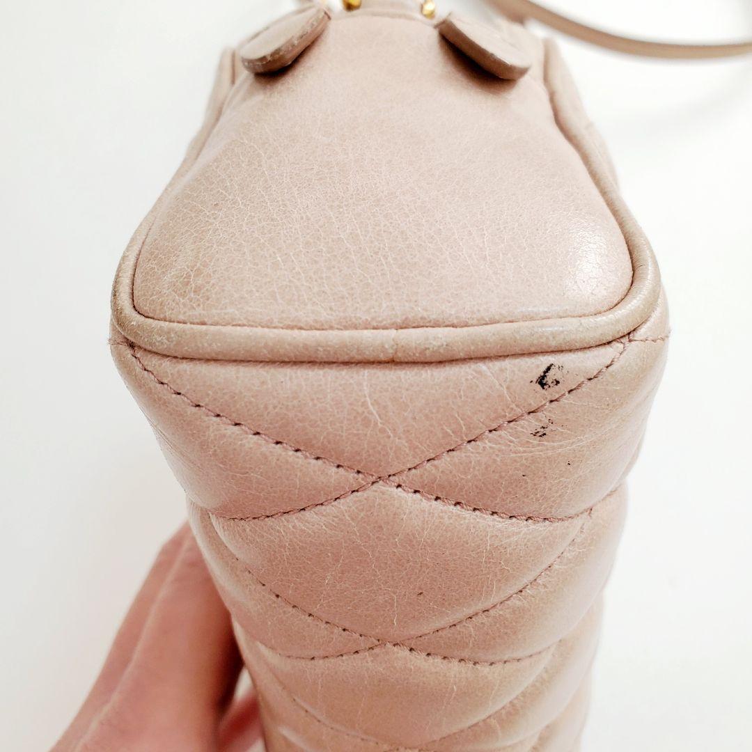 miu miu キルティング レザー ショルダーバッグ ピンク ベージュ