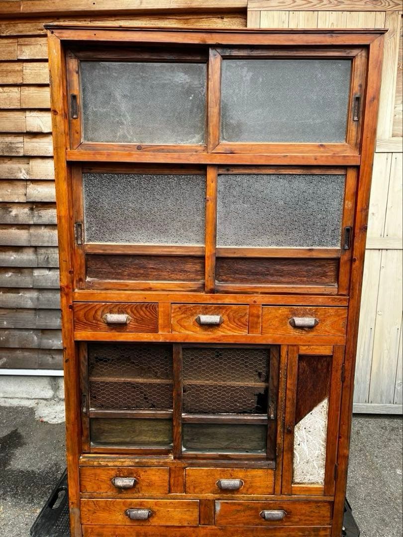 値下げ❗️古道具 食器棚 カップボード 水屋 アンティーク たんす 古物