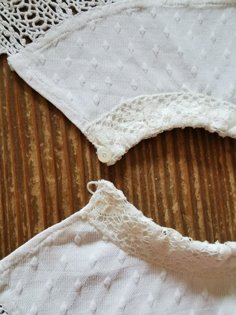 アンティークフランス ピケドプロヴァンス♢ ルピュイ クロシェ編レース装飾付け襟