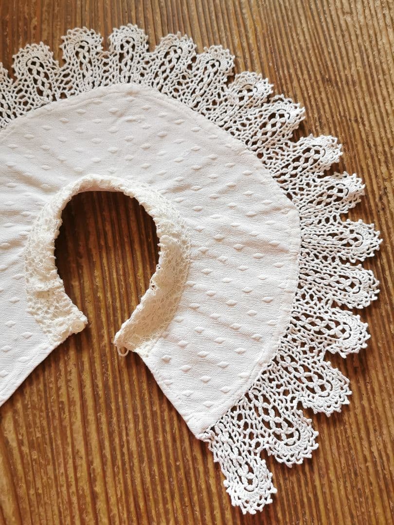 アンティークフランス ピケドプロヴァンス♢ ルピュイ クロシェ編レース装飾付け襟