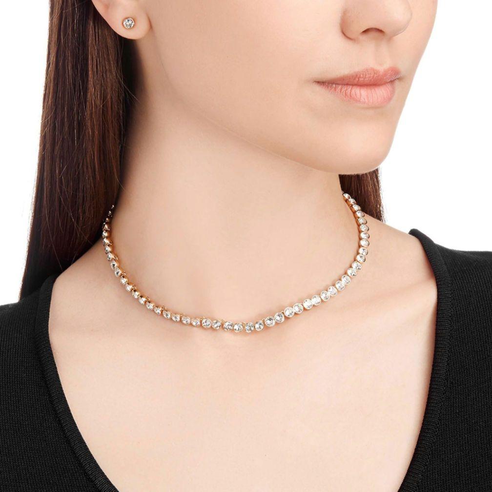 新品SWAROVSKI Tennis ネックレス ピアス セット スワロフスキー