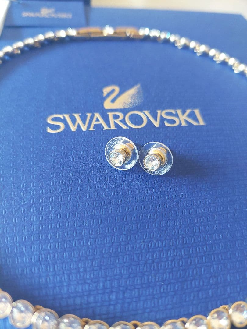 新品SWAROVSKI Tennis ネックレス ピアス セット スワロフスキー