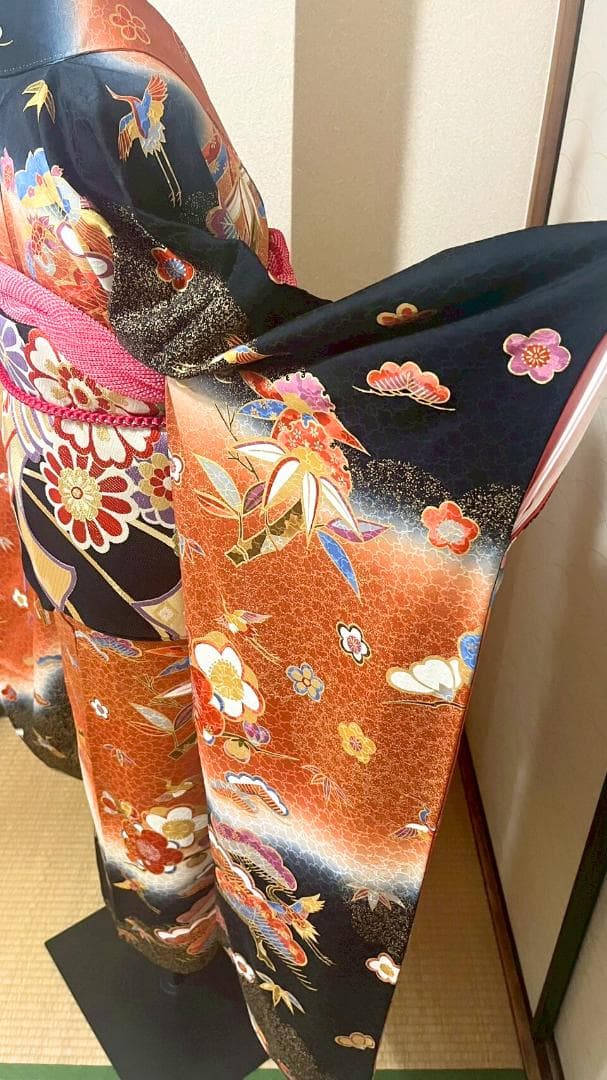 正絹振袖フルセット　成人式6点セット　古典柄