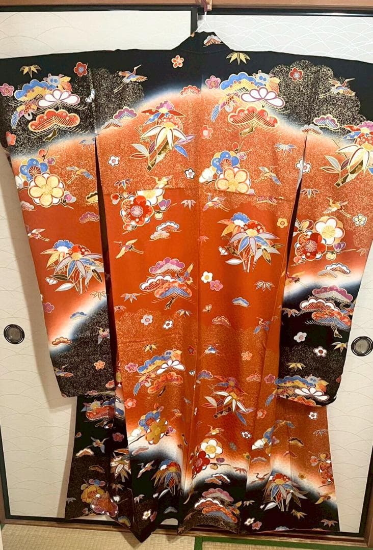 正絹振袖フルセット　成人式6点セット　古典柄