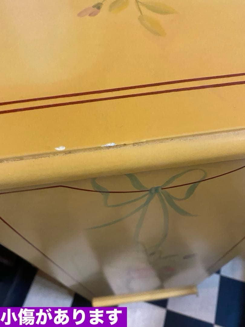 希少 カラー デザイン♦️アンティーク♦️ハンドペイント チェスト♦️縁起◎六角形