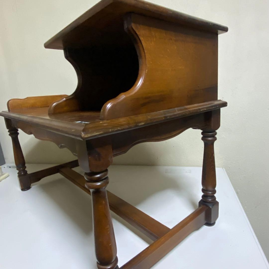 保管品 オールドカリモク サイドテーブル 電話台 コロニアル カタカナロゴ 花台