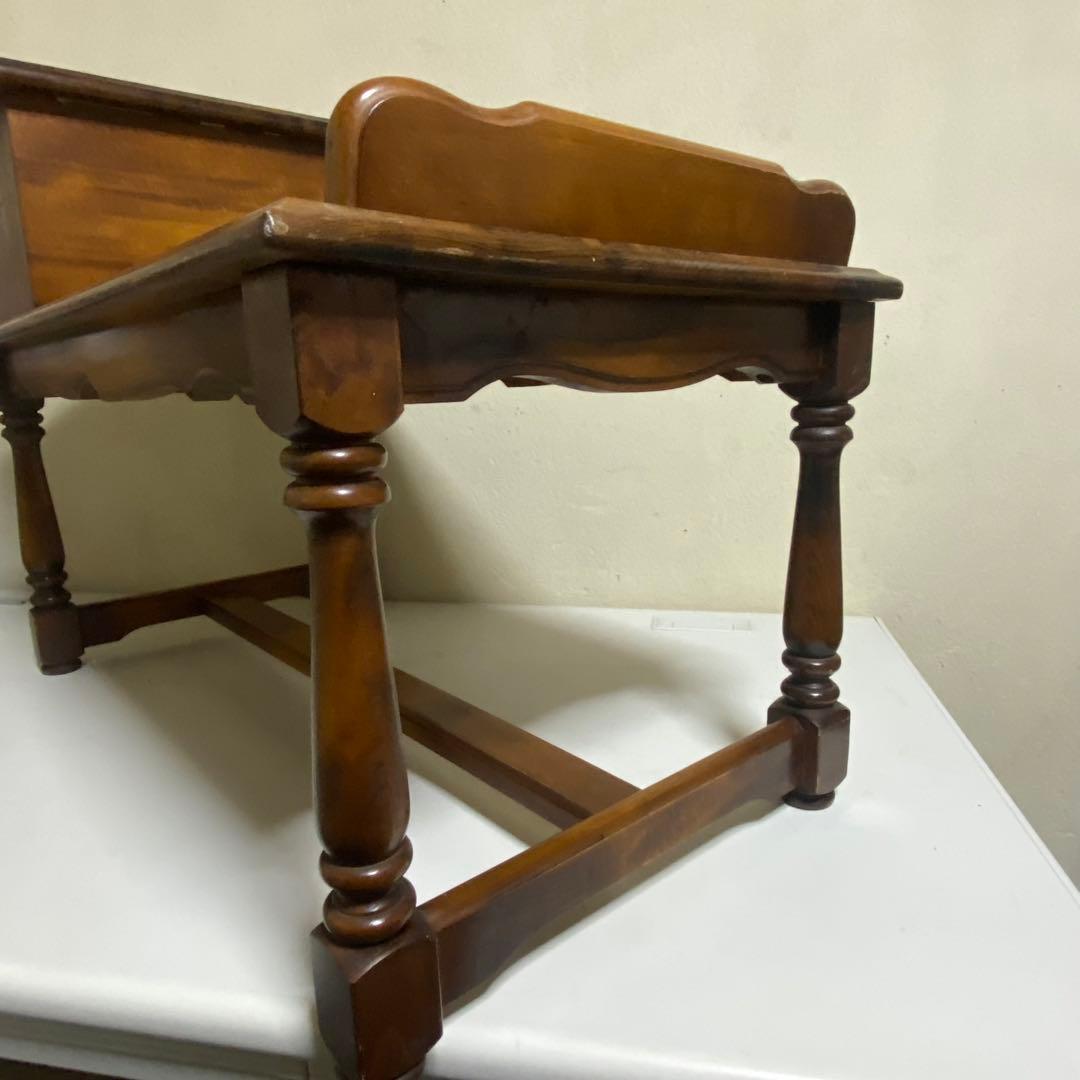 保管品 オールドカリモク サイドテーブル 電話台 コロニアル カタカナロゴ 花台