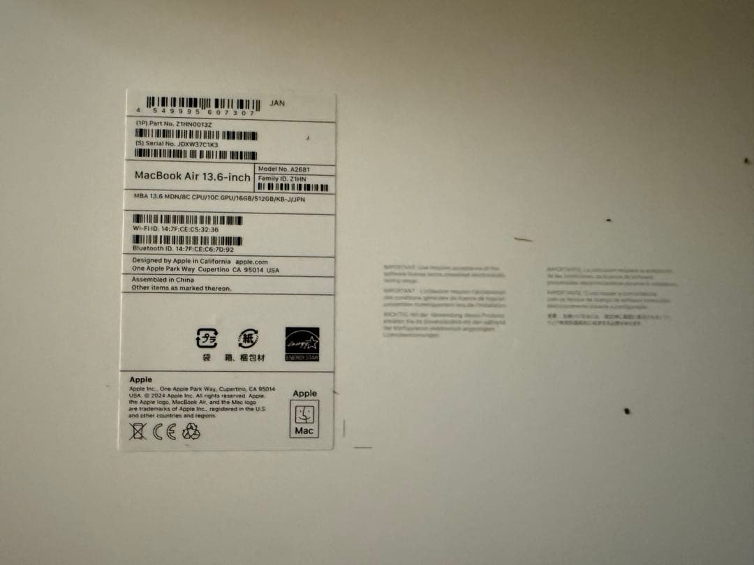 MacBook本体 Apple MacBook Air m2