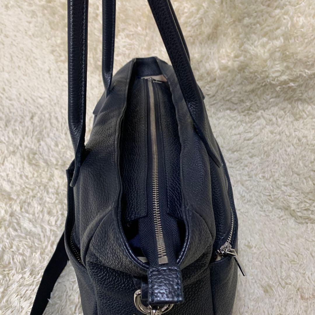 Pyloot×バーニーズNY 本革2WAYビジネスバッグ ネイビー