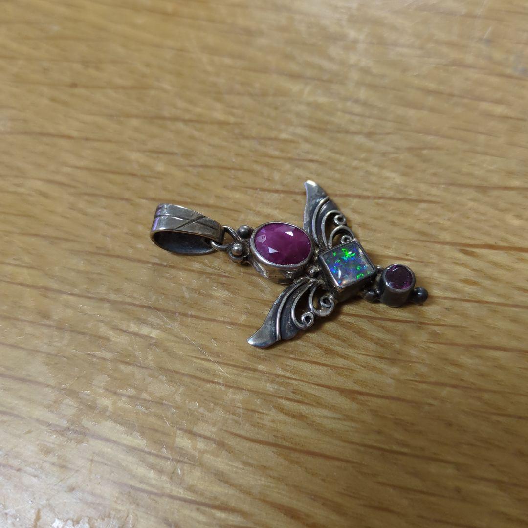 ミモザShankari シルバー ペンダント ルビー オパール