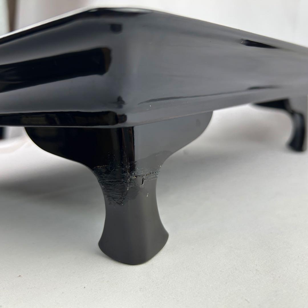 輪島塗 脚付き御膳 10枚揃 鯉蒔絵 黒塗 木箱付　古漆器