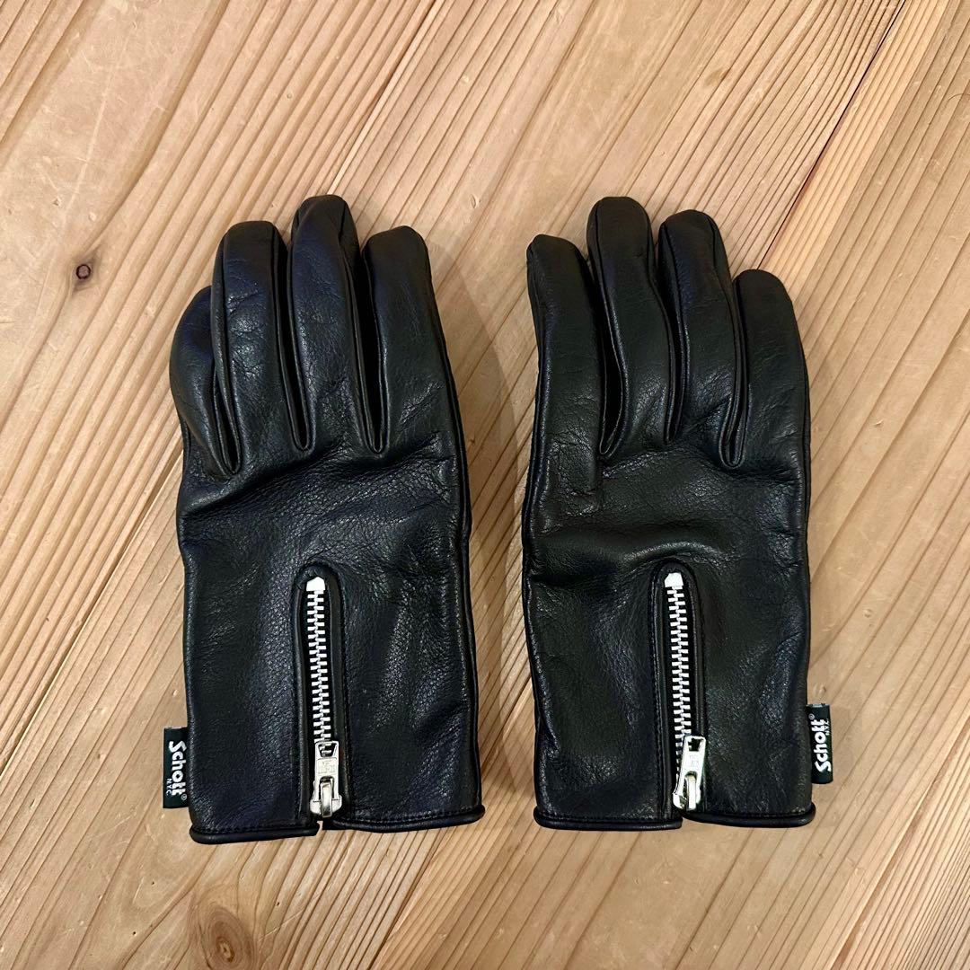 未使用品★Schott（ショット）ジップレザーグローブ（M）