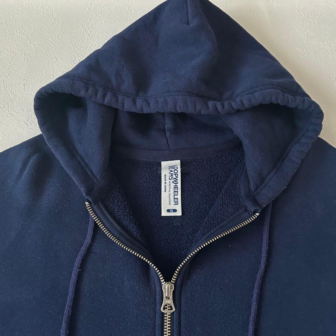 ループウィラー BEAMS別注 吊り編み フルジップパーカー XL 日本製