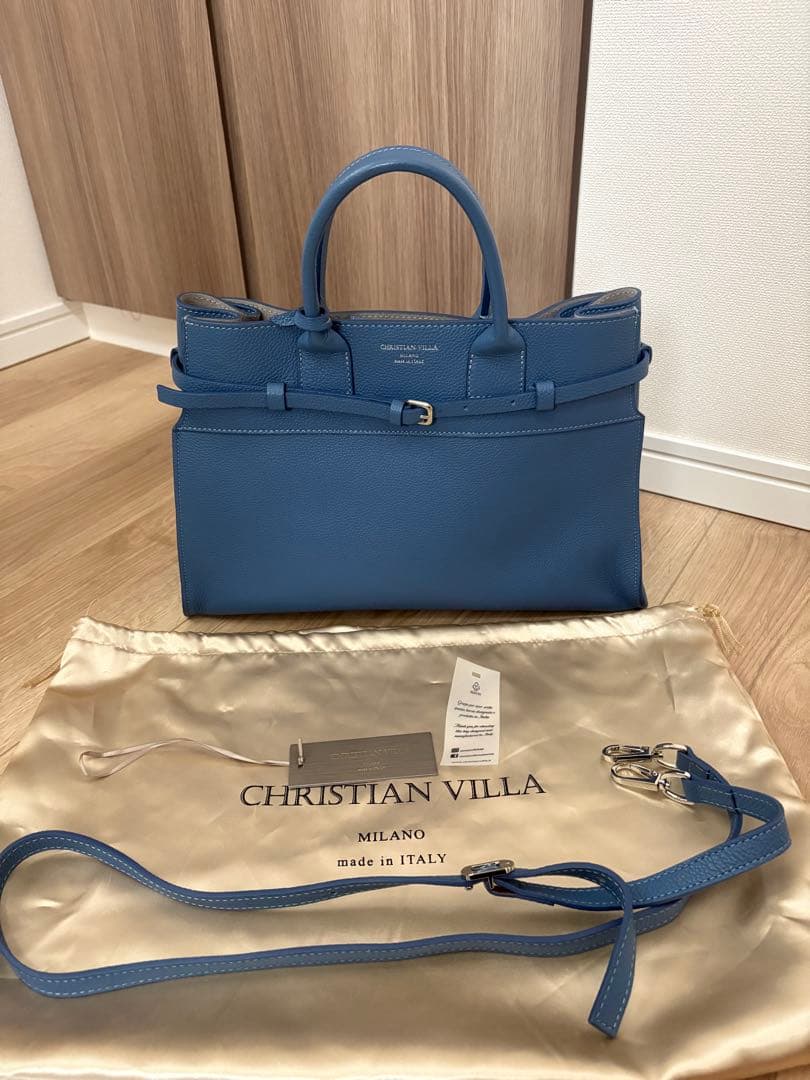CHRISTIAN VILLA ブルー トートバッグ
