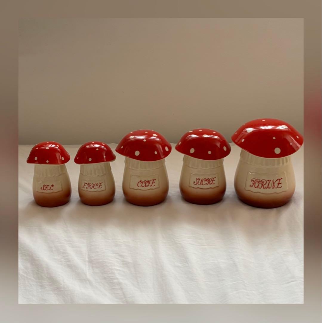 フランスアンティーク きのこ キャニスター 5個セット
