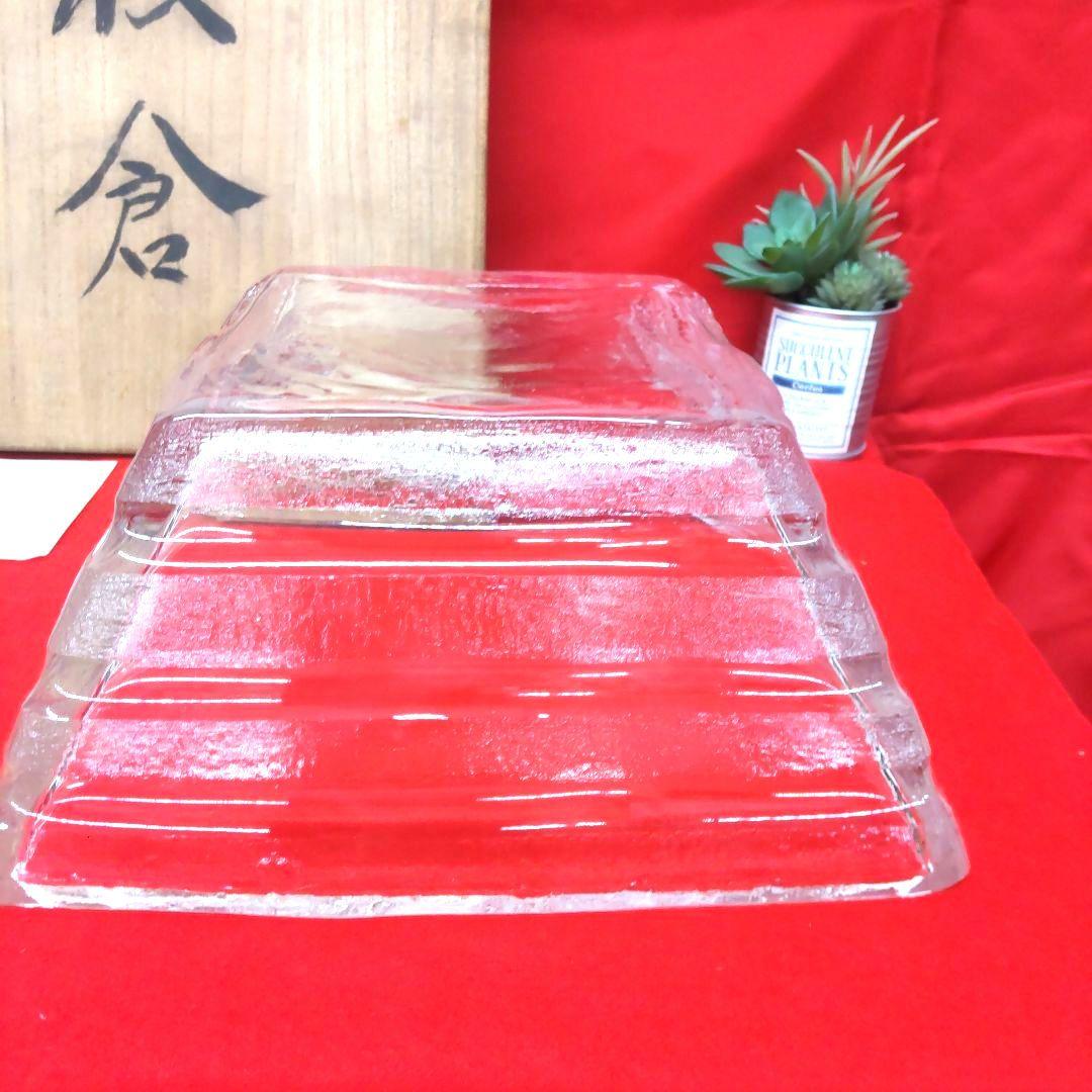 各務満☆　校倉　四角鉢　クリスタル