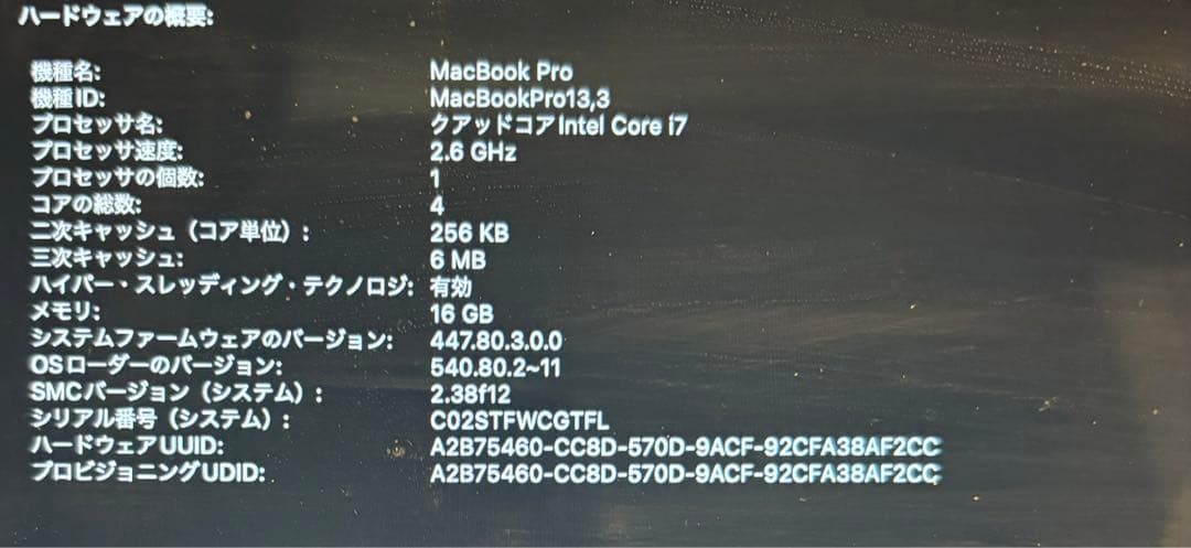 MacBook本体 Apple MacBook Pro 16inch