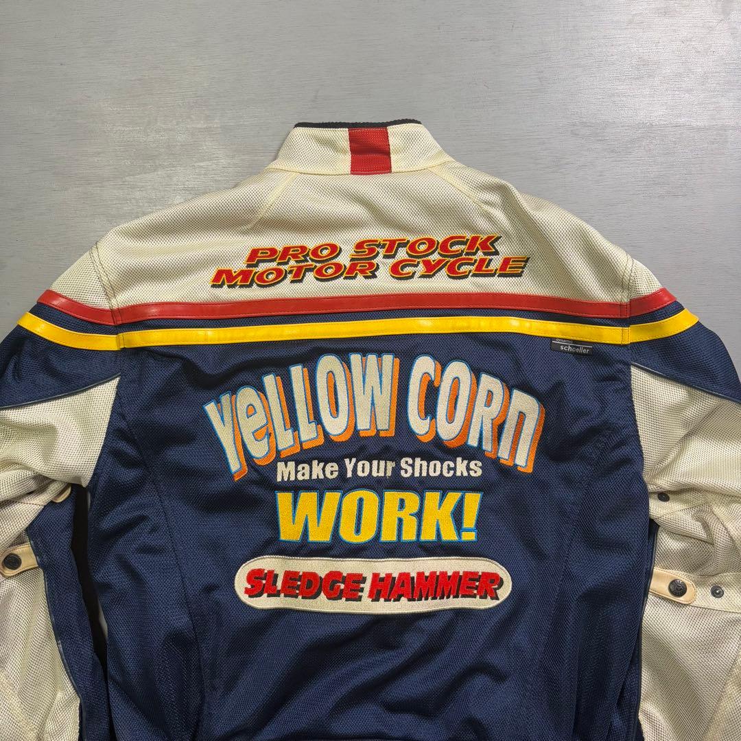 YELLOW CORN ライダースジャケット　メッシュ　スレッジハマー　XL