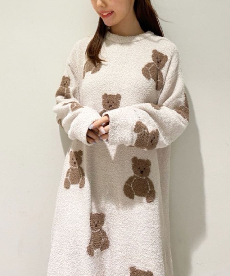 新品　ジェラートピケ　ベアジャガードドレス　ワンピース　ホリデー　ジェラピケ