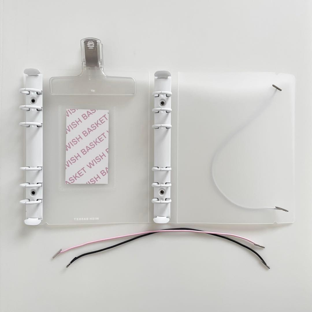 早い者勝ち　韓国　貯金　バインダー　リフィル　ダブルリングバインダー　白　4