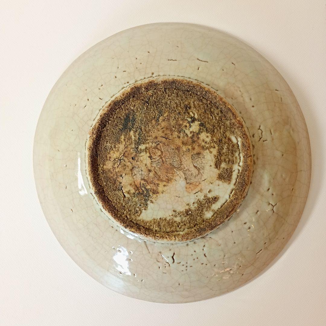 中国古美術品 古染付皿 双龍戯珠文