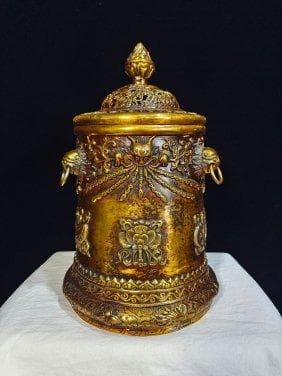 金銅経瓶「八宝瓶」仏教の八宝