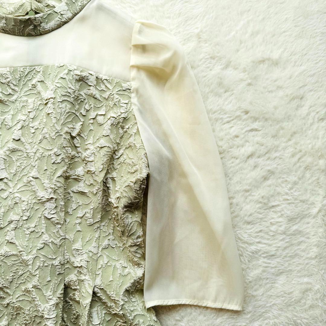 【新品未使用】Rire Fete ふくれジャガードバックリボンドレス ワンピース