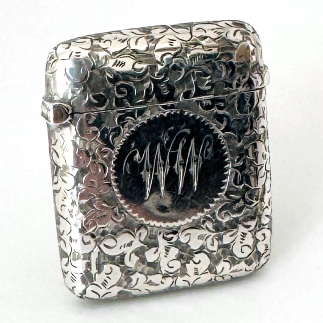 ★1895年代 英国★純銀製 マッチケース イギリス 925 バーミンガム