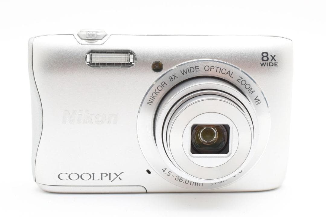 美品　ニコン COOLPIX S3700 シルバー 光学8倍ズーム SD2GB