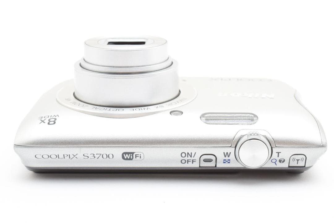 美品　ニコン COOLPIX S3700 シルバー 光学8倍ズーム SD2GB