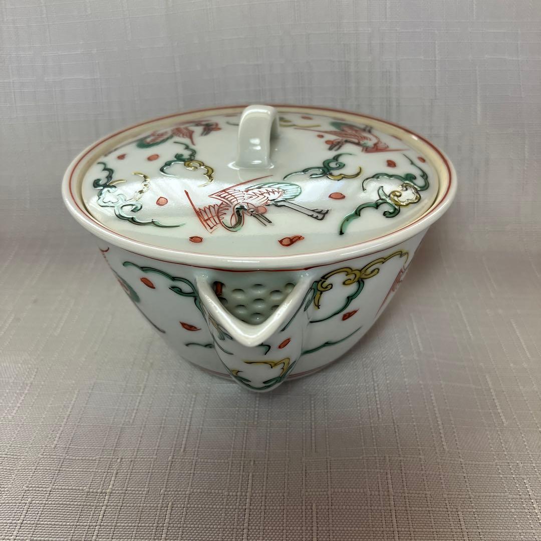 三浦竹泉造　雲鶴文　宝瓶