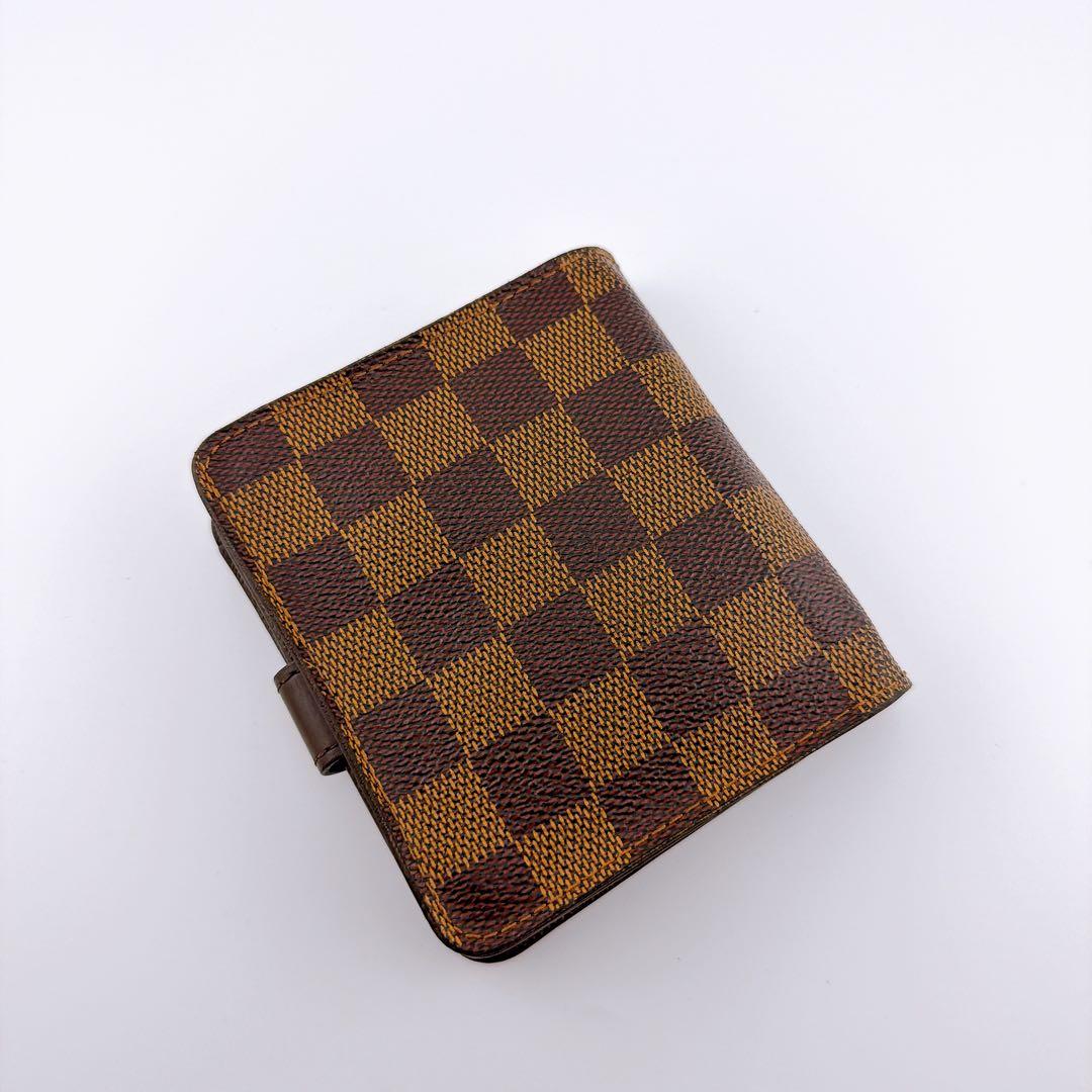 【美品】ルイヴィトン ダミエ コンパクトジップ エベヌ二つ折り財布