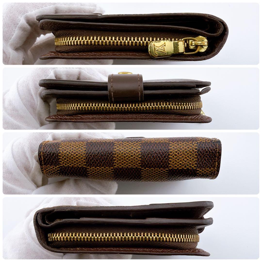 【美品】ルイヴィトン ダミエ コンパクトジップ エベヌ二つ折り財布