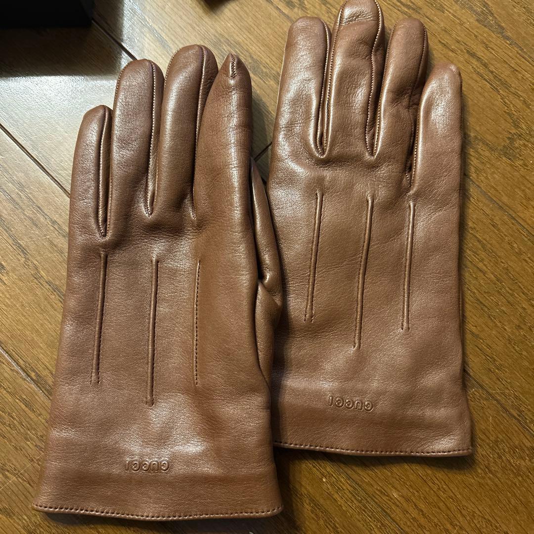 美品　GUCCI ブラウン レザー手袋