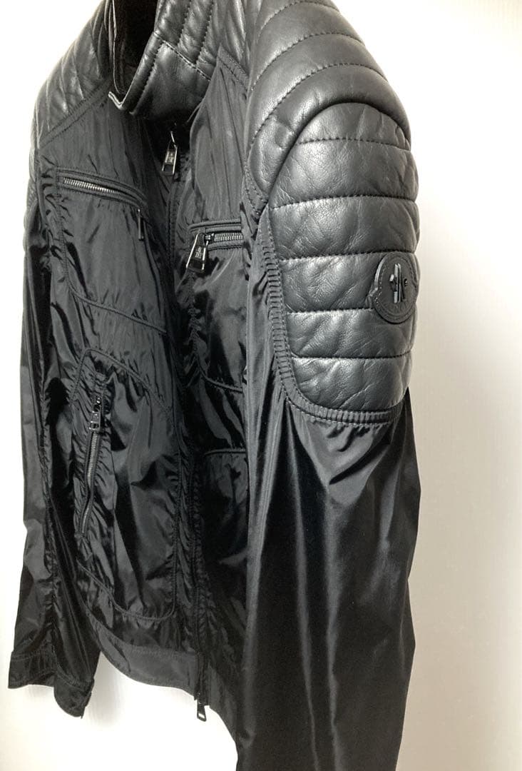 MONCLER レザー&ナイロン シングルライダース SALOMON