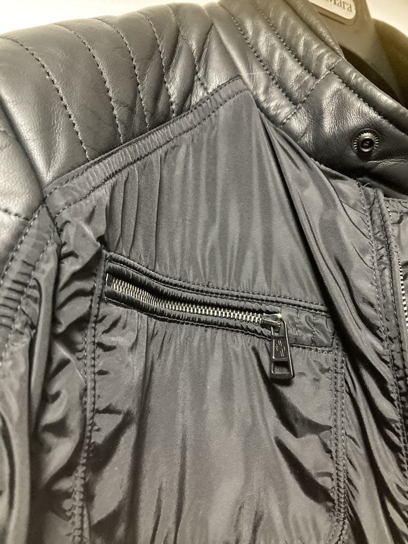 MONCLER レザー&ナイロン シングルライダース SALOMON