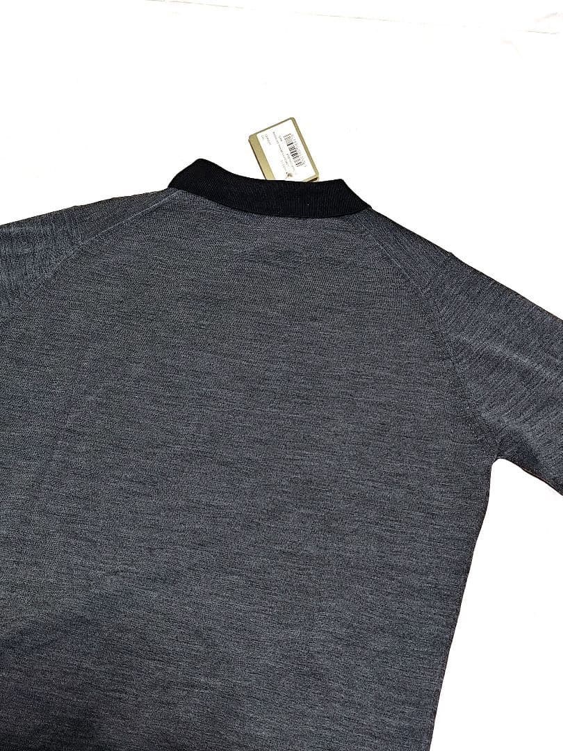 JOHN SMEDLEY ジョンスメドレーバイカラー長袖ニットポロシャツ