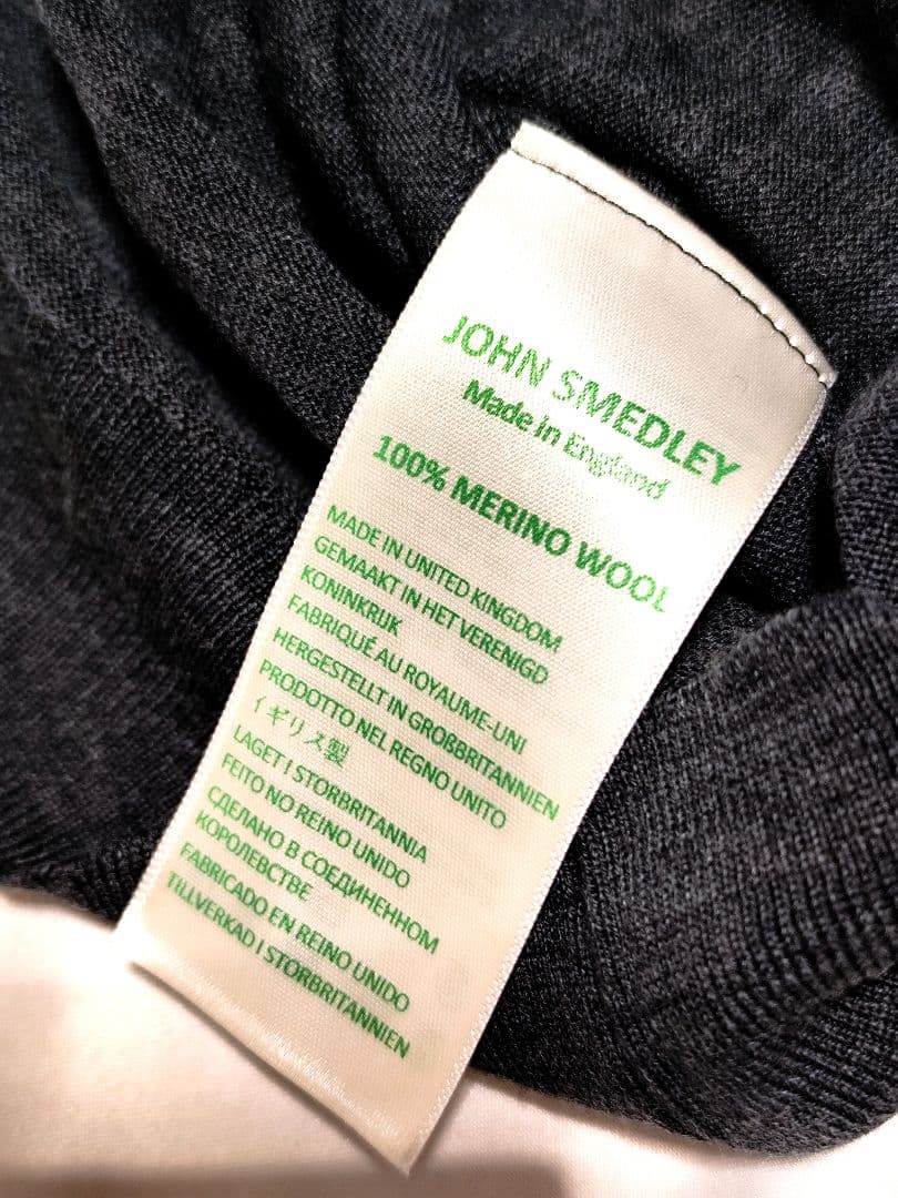 JOHN SMEDLEY ジョンスメドレーバイカラー長袖ニットポロシャツ