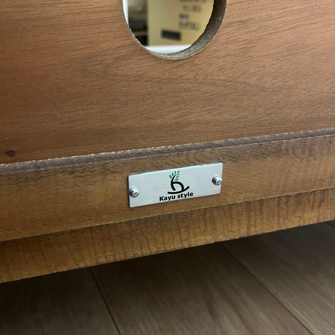 カユスタイル　木製ラタン扉付きテレビボード