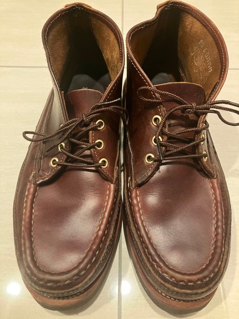 ラッセルモカシン スポーティングクレーチャッカ クロムエクセル バーガンディ箱無