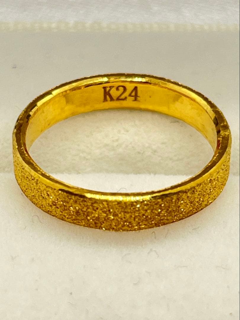 BeaverK24 純金平打ちグロスリング 3.8g刻印あり ハンドメイド