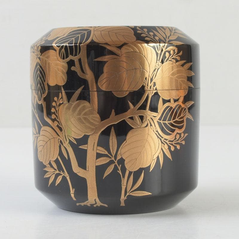 tkfm2002坂下雄峰作　惺斉好写　桐竹蒔絵　大雪吹　共箱　V　9621