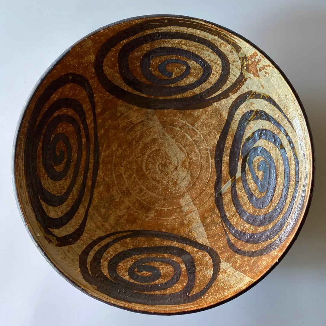 森岡嘉祥 共箱つき 馬の眼皿 大皿 京焼茶陶大家